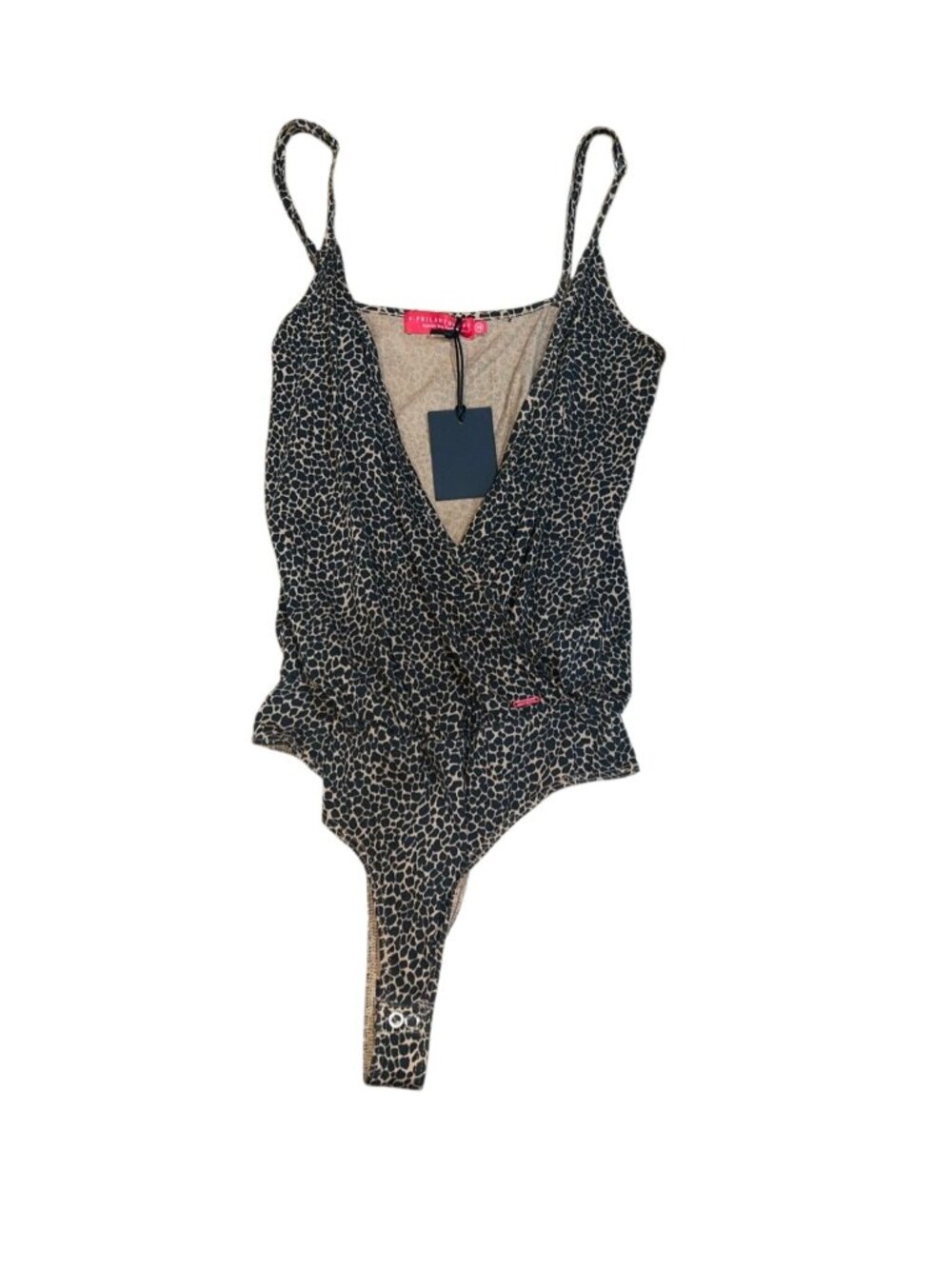 Philanthropy Low Cut Cheetah Print Body Suit Size Small